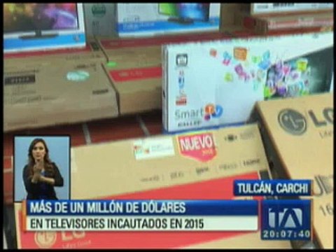Más de un millón de dólares en televisores incautados en 2015