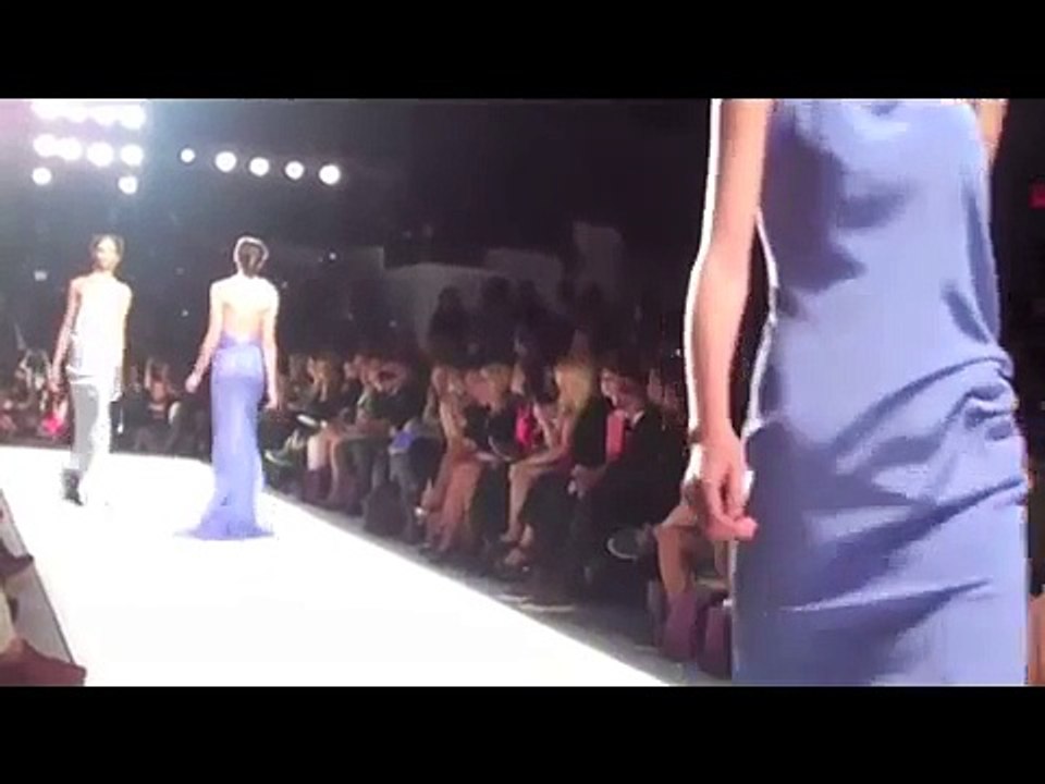 Models tripping and falling during Venexiana fashion shows
