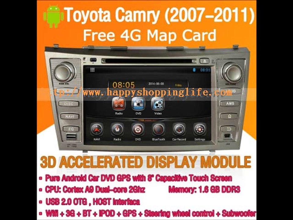 Android Auto DVD system for Toyota Camry 2007-2011 Car GPS Radio Bluetooth Wifi 3G Internet