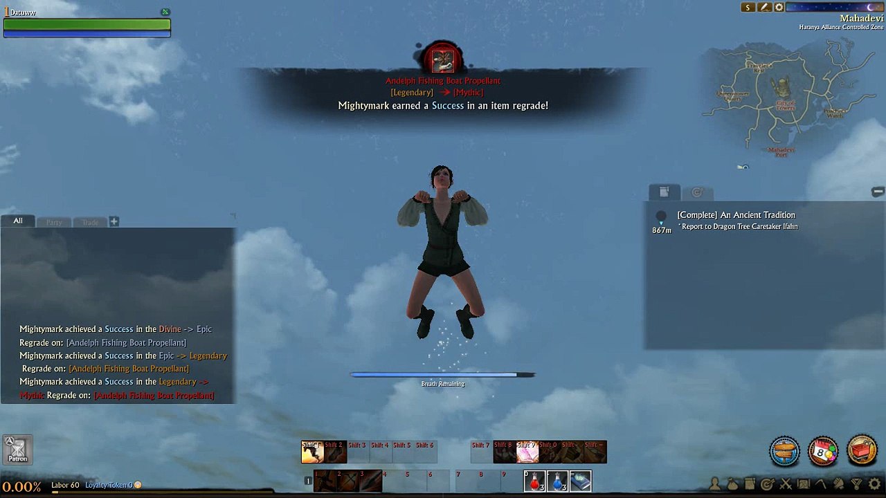 ArcheAge - Look up swim and stay underwater (only super drowning skills)