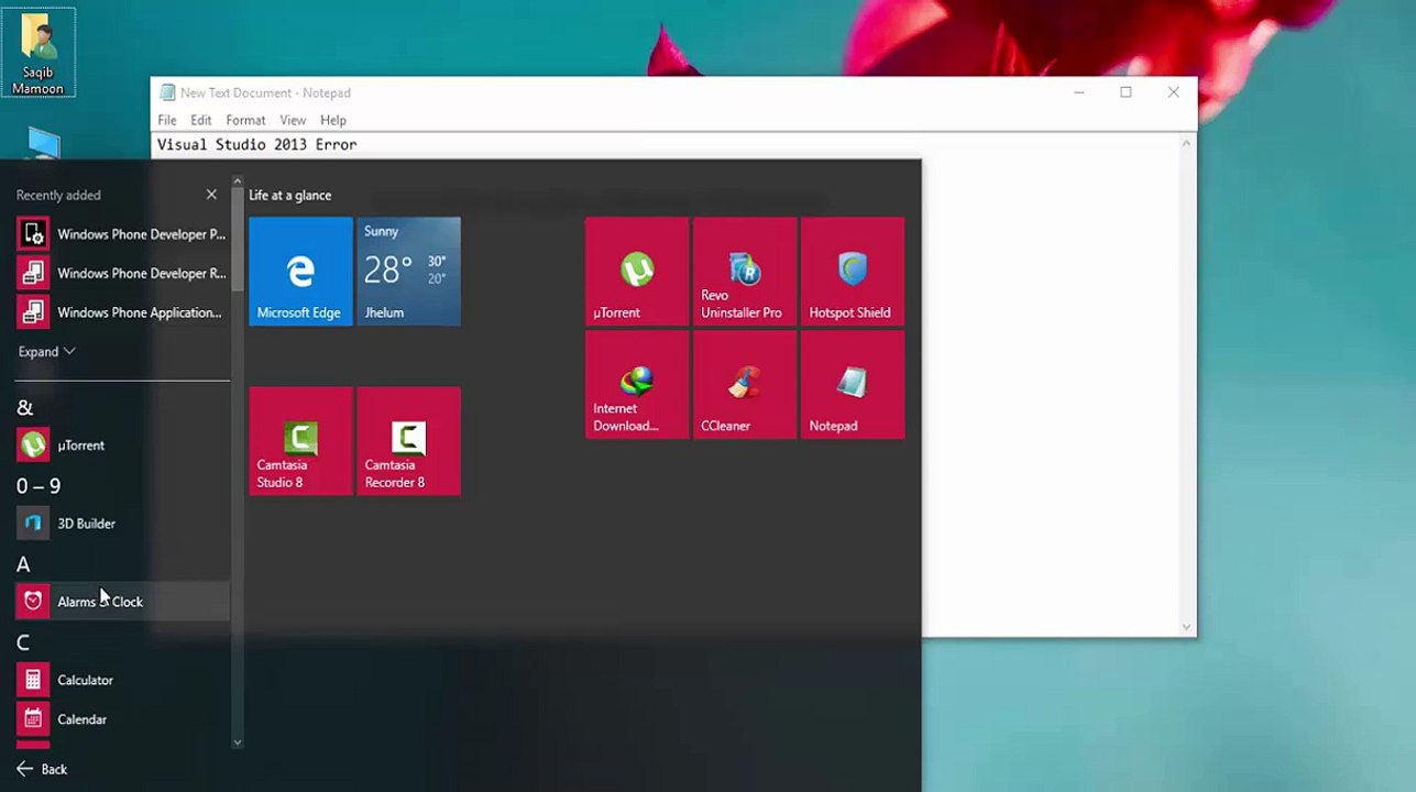 visual Stusio 2013 update 3/4 installation Problem and its solution windows 10/8