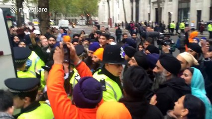 Arrests being made at Sikh protest in London