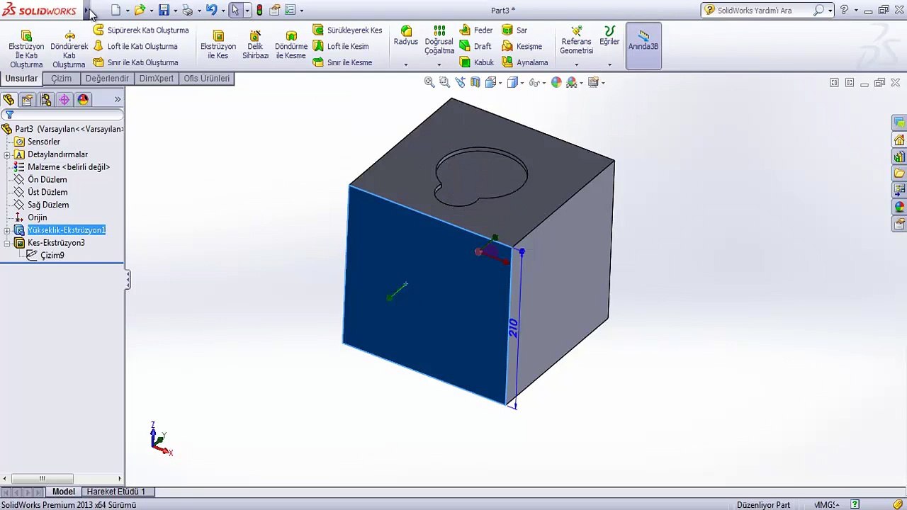Solidworks eğitim Türetilmiş çizim komutu