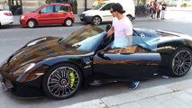 Luxury! Ibrahimovic and his Porsche 918 Spyder on the Stockholm's streets