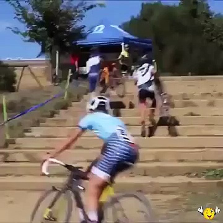 cyclying at the stairs..wow amazing