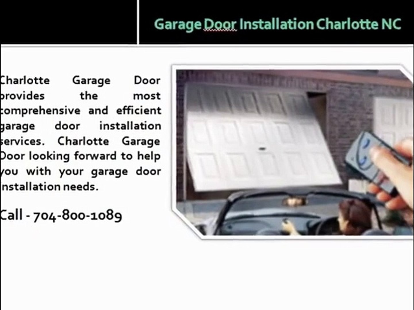 Garage Door Repair Charlotte Nc Video Dailymotion