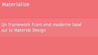 Materialize framework CSS front-end