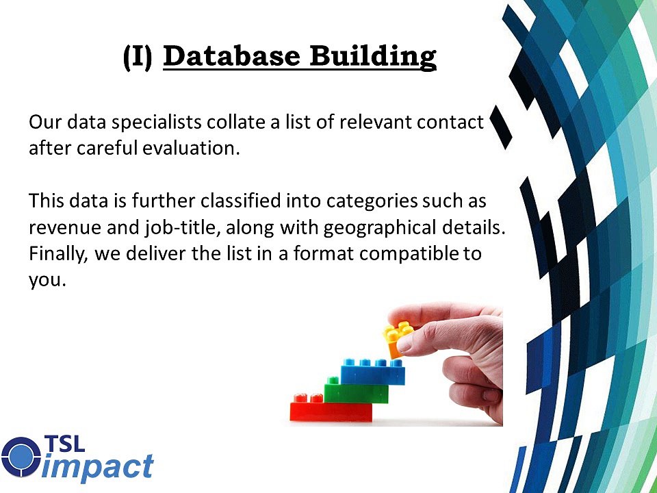 Database creation services from TSL