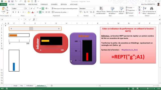 Excel - Créer un Indicateur de performance avec la fonction Rept