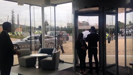 Prime Minister David Cameron arrives at Manchester City FC