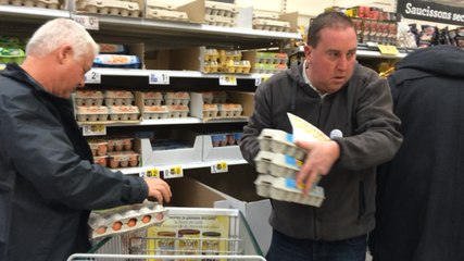 Les producteurs d'œufs manifestent à Géant