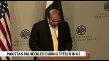 Free Balochistan and You are Bin Laden friend slogan chanting during PM Nawaz Sharif speech at USIP Not good