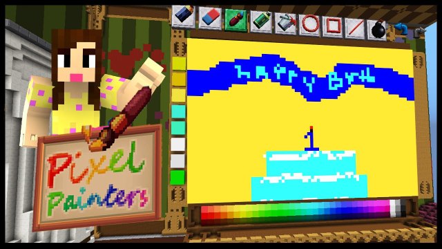 BIRTHDAY CAKE! - PIXEL PAINTERS - Minecraft Mini-Game w/Biggs87x