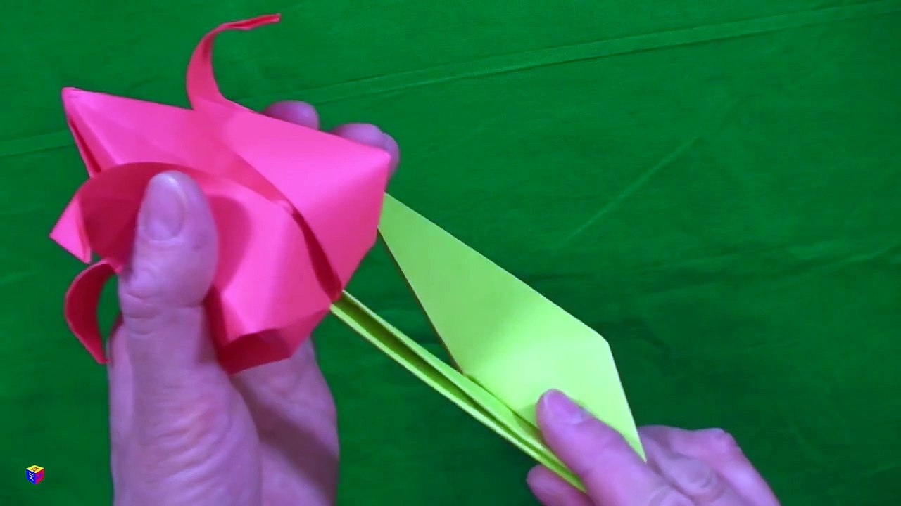 Cómo hacer un tulipán de papel. Papiroflexia. Origami. Flores de papel -  Dailymotion Video