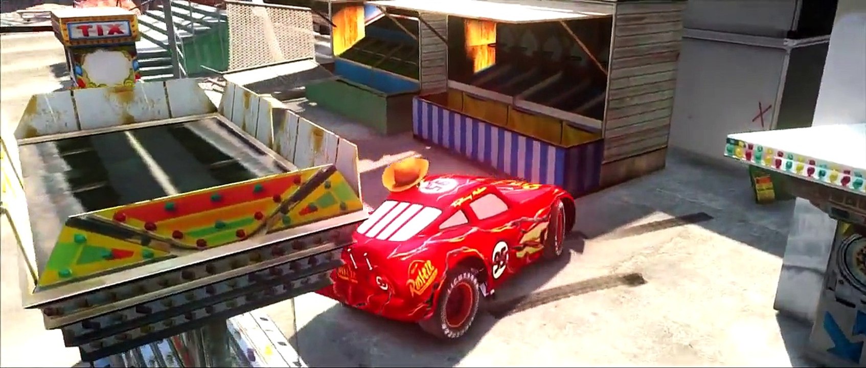 Toy Story Sheriff Woody plays with Disney Pixar Cars Lightning McQueen Custom Zombie