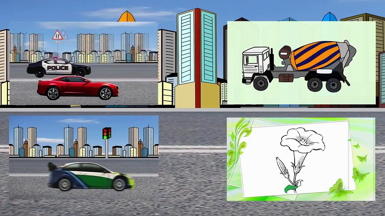 Police car ,ambulance Lets Make a Puzzle. puzzle and cartoon for Kids. Educational Video