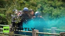 Manifestation contre les armes de la police à Pont-de-Buis