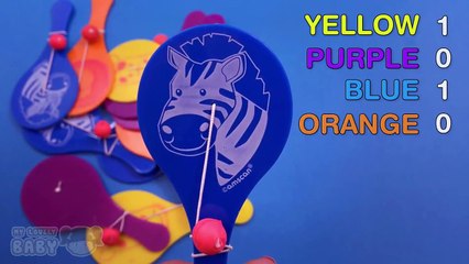 Learn Colours and to Count with Animals Racket Balls Toys! Funny Learning Contest!