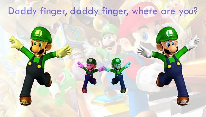 Super Mario Finger Family Song Daddy Finger Nursery Rhymes Green Yellow Version Full anima