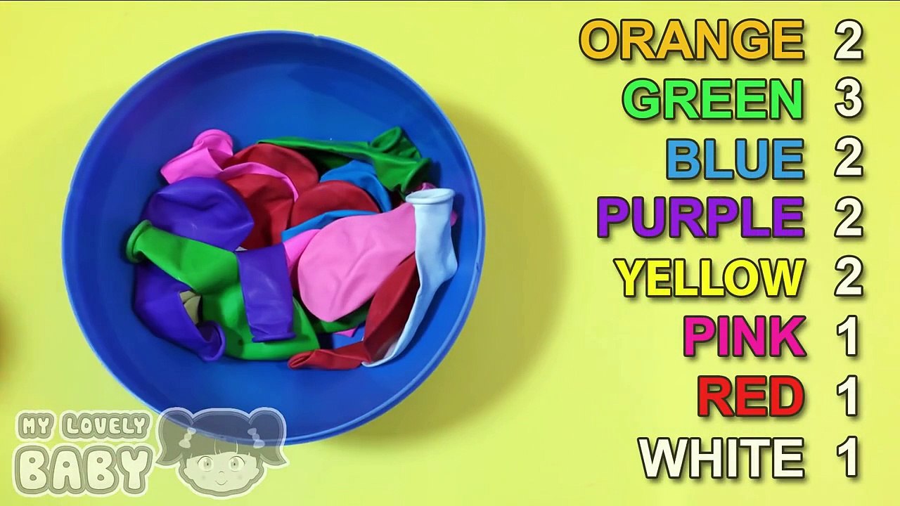 Learn Colors and to Count with Balloons and Surprise Eggs! Funny Learning Contest