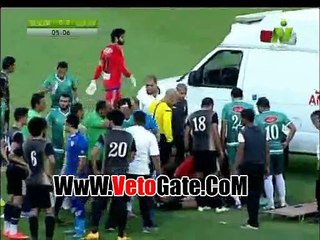 "سياره اسعاف"بأرض ملعب الاتحاد لانقاذ لاعب الانتاج الحربى