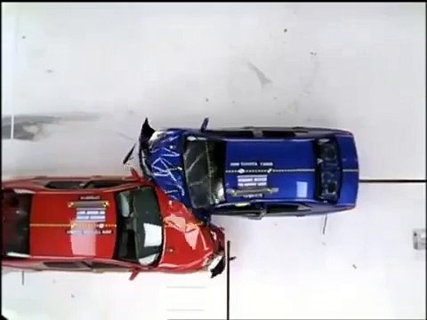Toyota Camry vs Toyota Yaris - Crash test compatibilità IIHS, Sicurauto.it