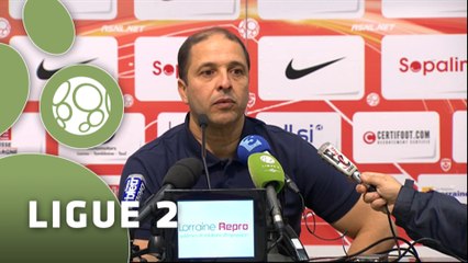 Conférence de presse AS Nancy Lorraine - Bourg en Bresse 01 (3-1) : Pablo  CORREA (ASNL) - Hervé DELLA MAGGIORE (BBP) - 2015/2016