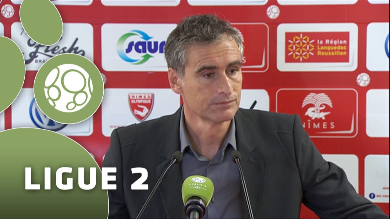 Conférence de presse Nîmes Olympique - Dijon FCO (1-1) : José  PASQUALETTI (NIMES) - Olivier DALL'OGLIO (DFCO) - 2015/2016
