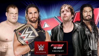 WWE RAW: Roman Reigns and Dean Ambrose vs. Kane and Seth Rollins - Tag Team Match