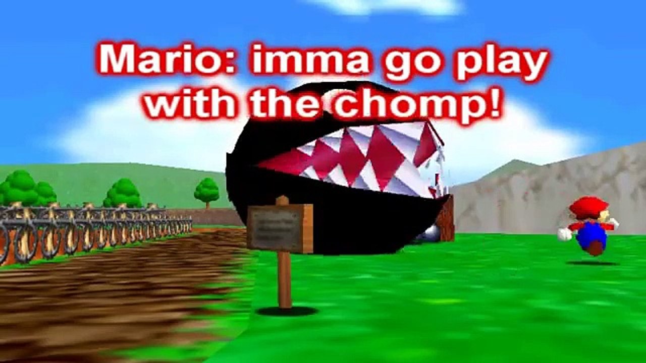super mario 64 bloopers_ Who let the chomp out