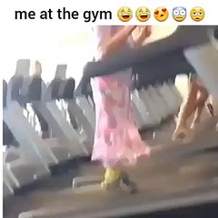 Lady dancing on the treadmill at the gym vine