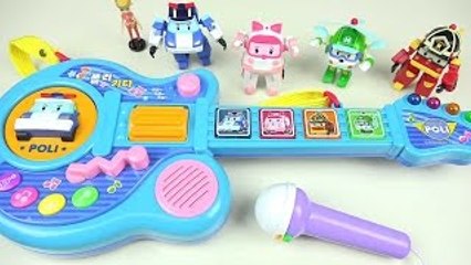 Robocar Poli Guitar 로보카폴리 기타와 폴리 친구들 장난감 Poli jouet de gui