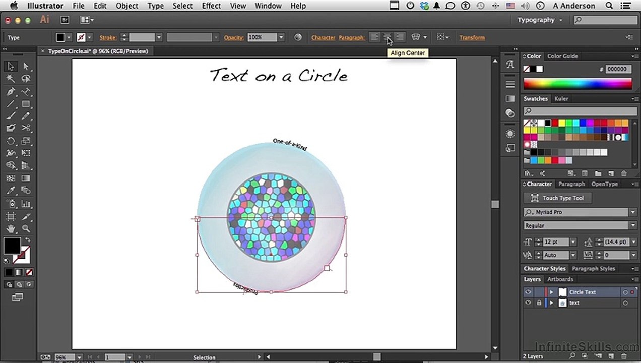 Adding text to a circle _ Learn Illustrator CC _ Adobe TV