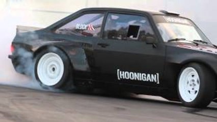 [HOONIGAN] Ken Block Slays Tires in the Gymkhana Escort at the Donut Garage