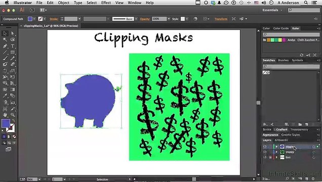 Creating a basic clipping mask _ Learn Illustrator CC _ Adobe TV