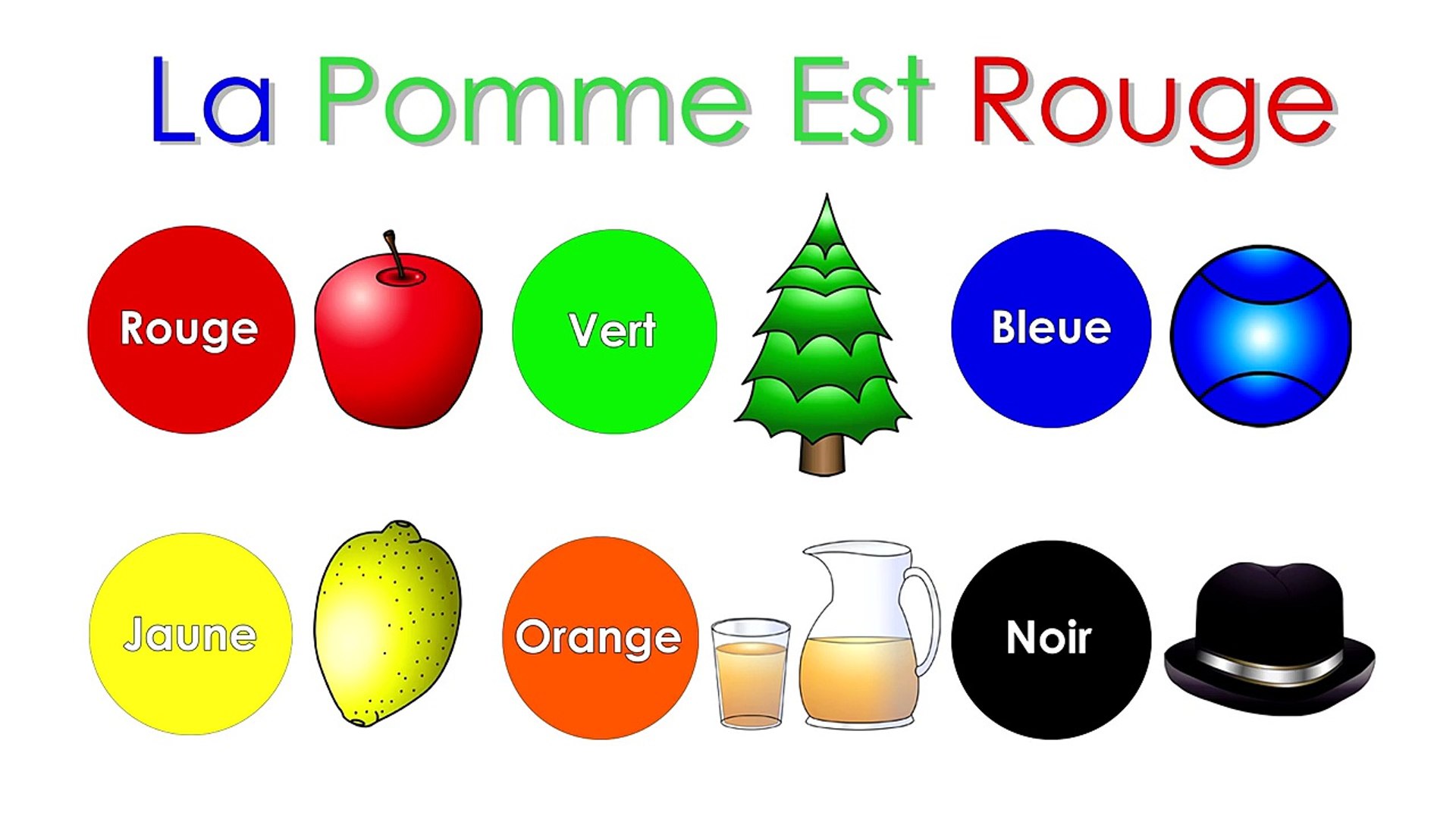 ⁣The Apple is Red (FRENCH) Teach Colors, Learn Colours, Baby Toddler Preshcool Kids Songs