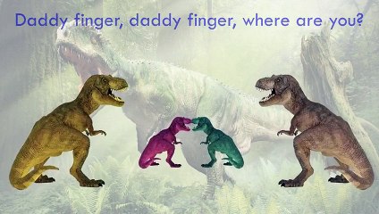 Dinosaur Finger Family Song Daddy Finger Nursery Rhymes Replica Tyrannosaurus Full animate