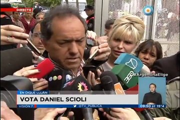 Scioli llama a respetar la voluntad del pueblo argentino