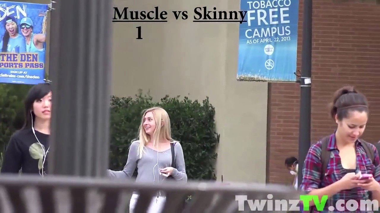 PICKING UP GIRLS MUSCLE VS SKINNY SOCIAL EXPERIMENT
