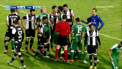 ΠΑΟΚ - Παναθηναϊκος η φάση του Τζαβέλλα με τον Μπεργκ