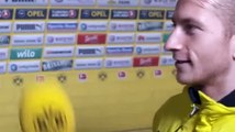 Marco Reus interviews Aubameyang after BVB game