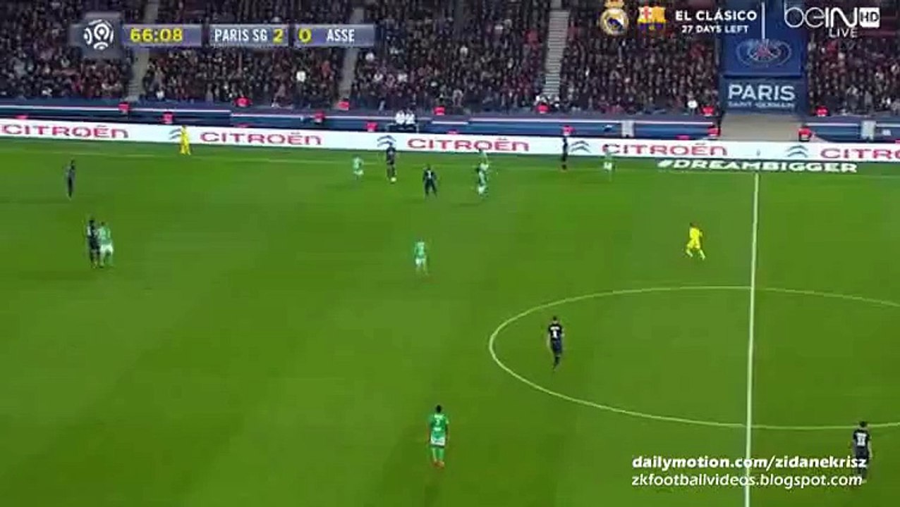 3-0 Zlatan Ibrahimovic GOAL, Cavani Asssist - Paris Saint Germain v. Saint Etienne 25.10.2015 HD