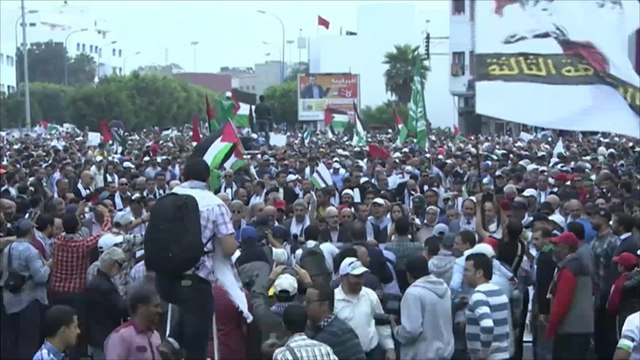 مسيرة تضامنية مع الشعب الفلسطيني بالمغرب