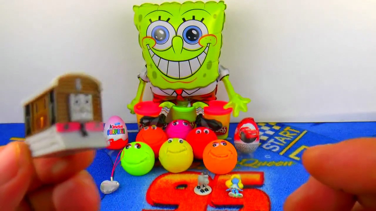 Surprise Eggs PlayDoh! Spongebob Balloon Kinder Surprise Eggs Zaini Surprise Eggs