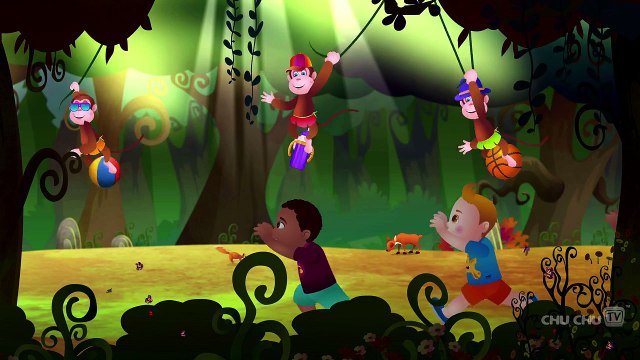 Five Little Monkeys Jumping On The Bed Nursery Rhymes Karaoke Songs | ChuChu TV Rock n R