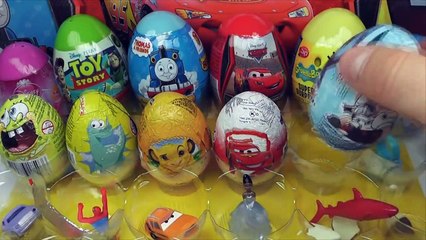 21 Surprise Eggs Kinder Surprise Cars 2 Spongebob Thomas Zaini Surprise