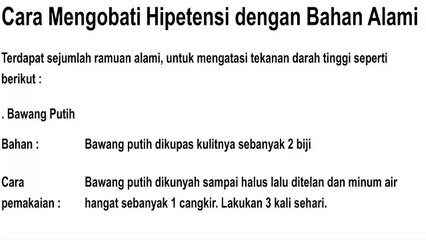 Obat Alami Hipetensi Dengan Bawang Putih