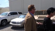 EXCLUSIVE - Arnold Schwarzenegger Drives His Hummer To Lunch At Caffe Roma