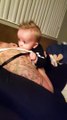 Baby boy hilariously plays with his Mom's Breast!! Motor Boating like a boss!
