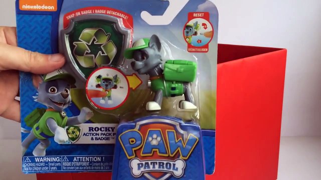 Paw Patrol Rocky Action Pack Pup and Badge Nickelodeon - Unboxing Demo Review